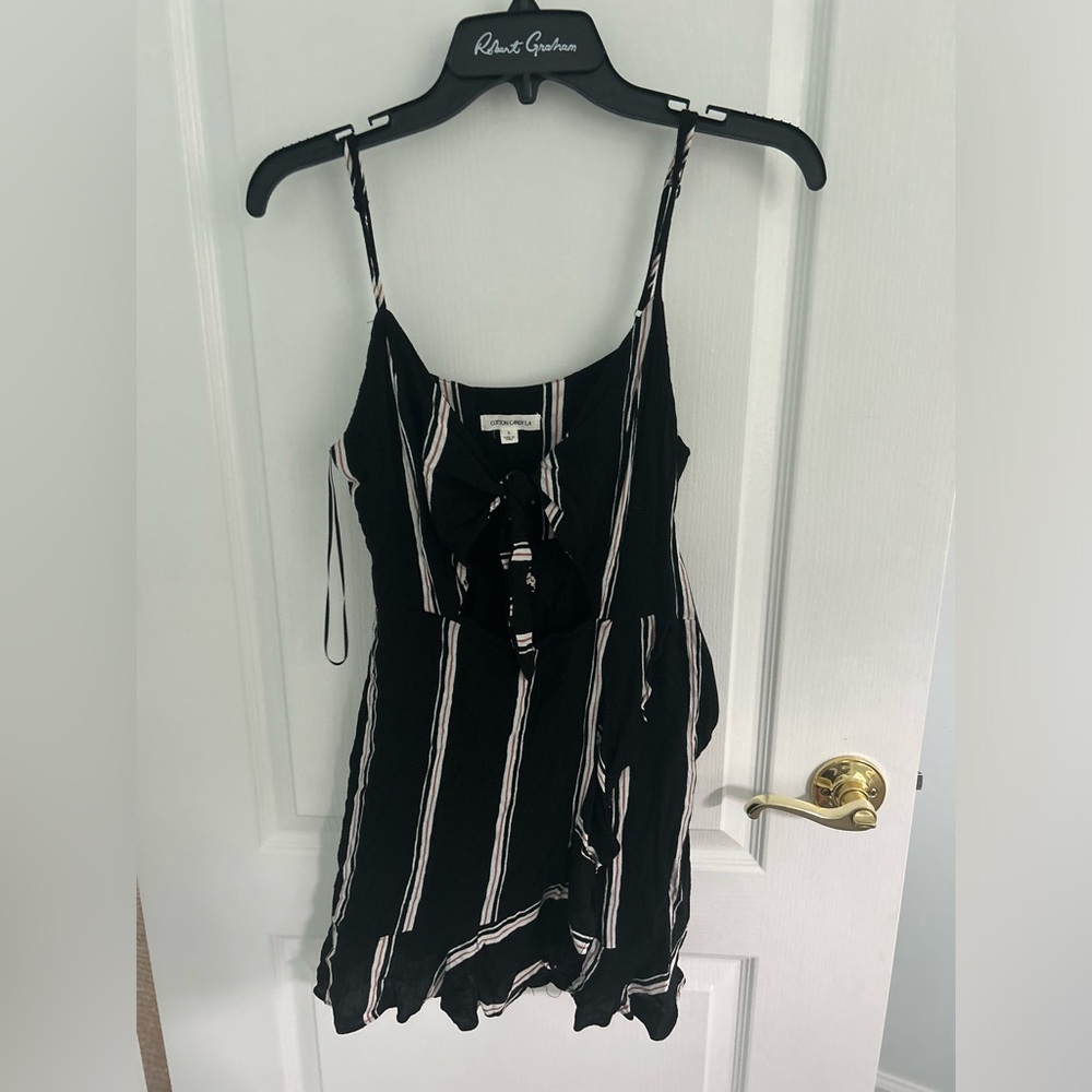 Cotton Candy Black and White Striped Dress